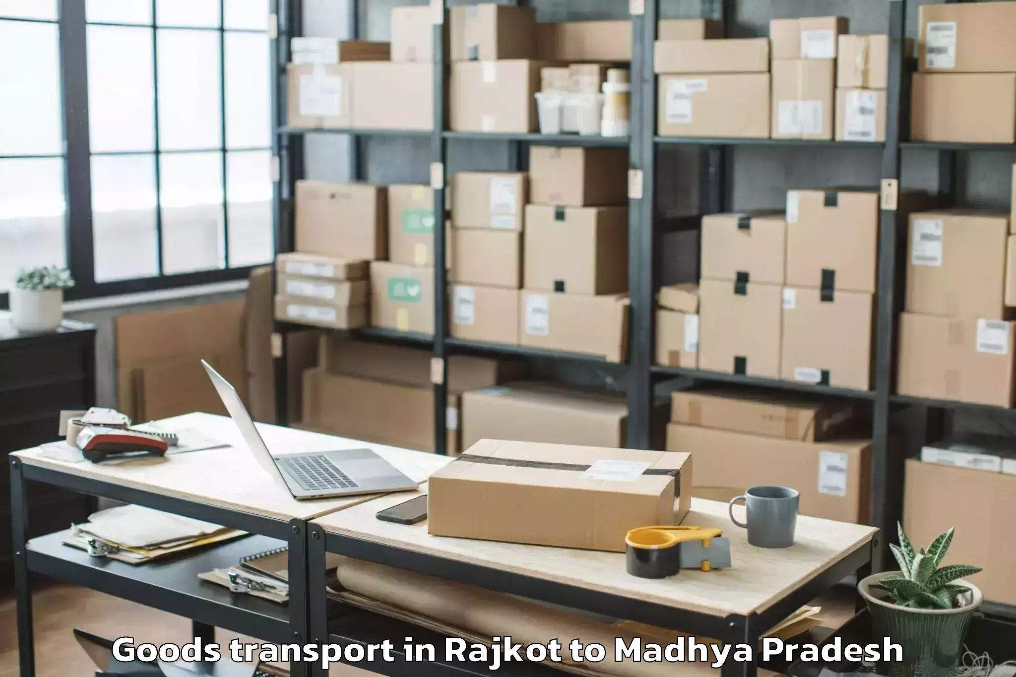 Discover Rajkot to Makhanlal Chaturvedi Rashtriya Goods Transport